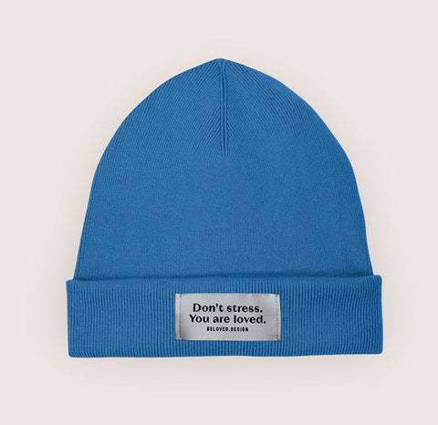 Rib Beanie "Don´t stress"