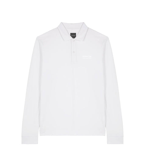 Herren Polo Longsleeve (schwarz / weiß)