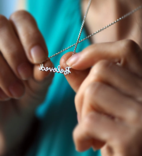 Silberkette mit BELOVED Schriftzug