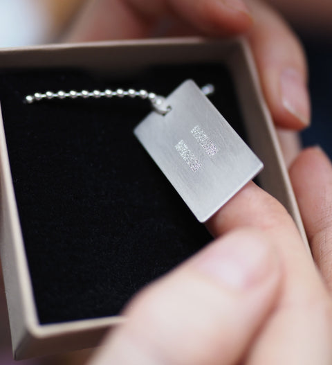 Dog Tag 3-Zeiler mit Kugelkette / Jer 31,3