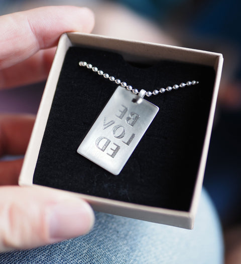 Dog Tag 3-Zeiler mit Kugelkette / Jer 31,3